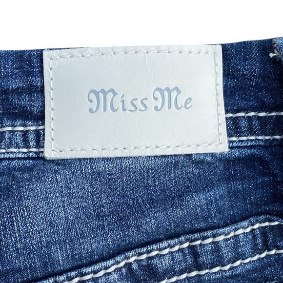 Miss Me Curvy Boot Denim Jeans Sz 27 Rhinestone Western Statement Mid-Rise - Picture 6 of 16